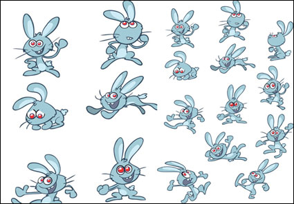 Lindo conejo de dibujos animados - Vector