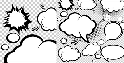Capa de nube de hongo de dibujos animados al estilo 02 - Vector
