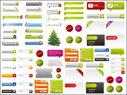 Elementos de la pgina web de diseño de 02 - vector de material