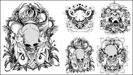 Dibujado a mano del diablo proyecto de lnea y el ngel - vector material
