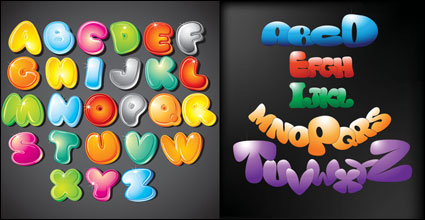 letras de dibujos animados - vector de material