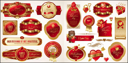 Da de etiqueta roja romntica de San Valentn - Vector
