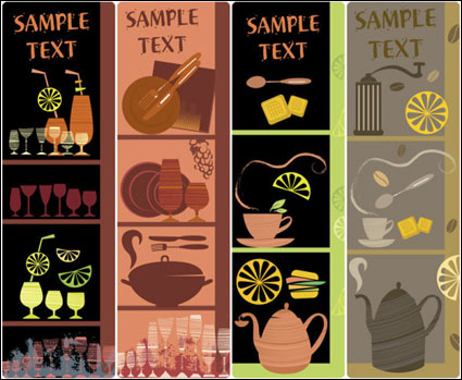 Ilustracin pintada a mano vajillas - Vector