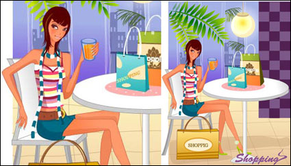 Moda mujer vector de material 9