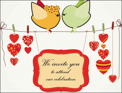 Ilustraciones dibujadas a mano de 02 pjaros del amor - vector de material