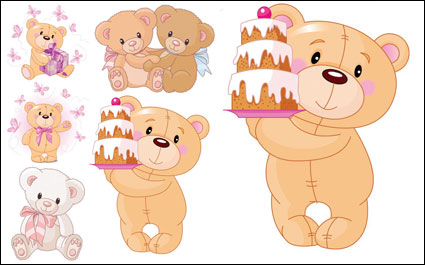 Lindo oso de dibujos animados - vector de material