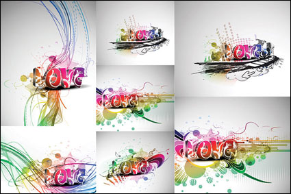Cool arte tridimensional del material de la palabra vector Amor