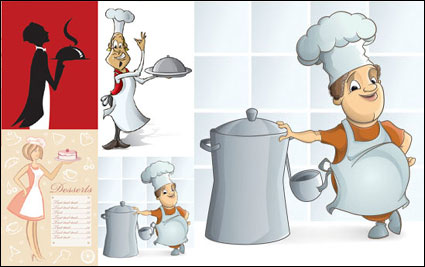 Dibujos animados imagen camarero - Vector