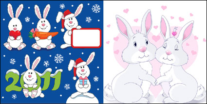 Hermoso conejo de Navidad - Vector
