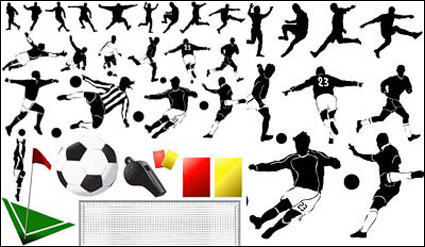 Vector elementos del tema del ftbol