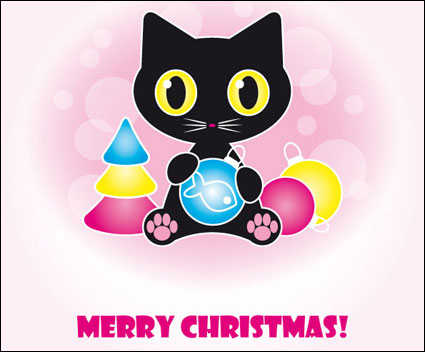 Lindo gato negro vector material