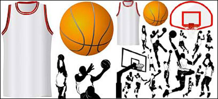 Vector elementos del tema de baloncesto