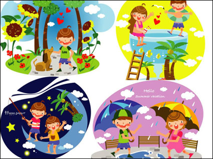 De verano para niños de Vector 3