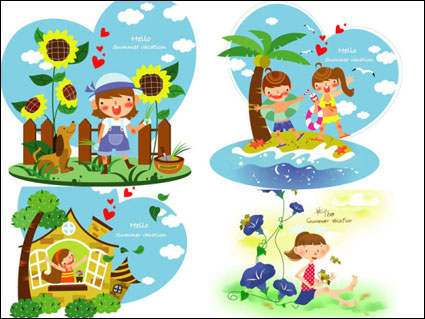 De verano para niños vector 2