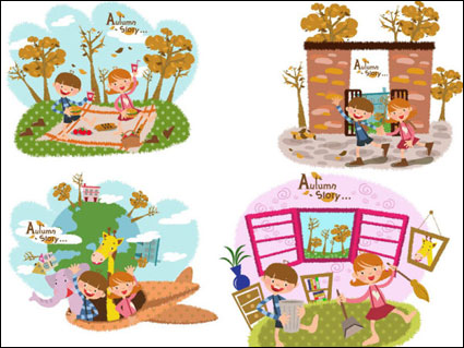 Cuento de otoño vector 5