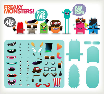 Libre para vestir a la pequeña monstruos vector material