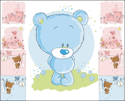 Lindo oso de dibujos animados - vector de material