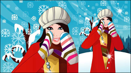 Invierno mujeres vector 6