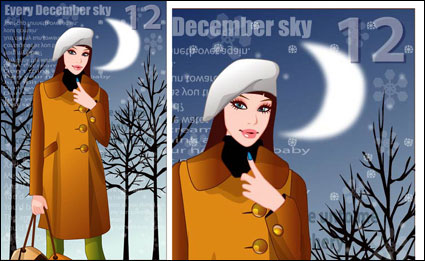 invierno mujer Vector 4