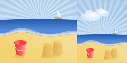 Verano de Vectores de paisajes de playas