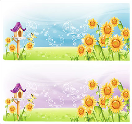 Girasol escenario Vector