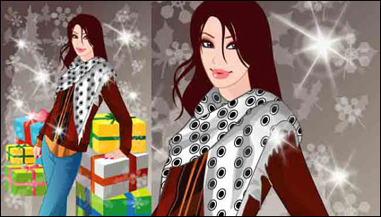 Invierno mujeres vector 10