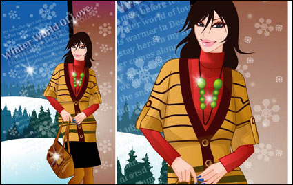 Invierno mujeres vector 9