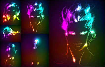 Lnea brillante belleza de dibujo - Vector