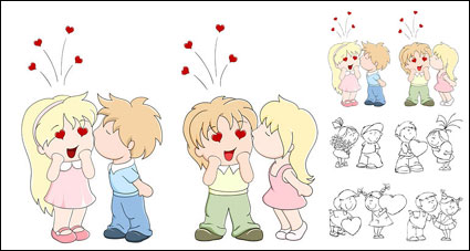 Encantadora niños vector de material