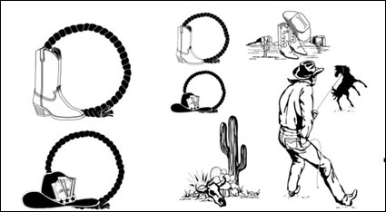 Wrangler y negro, blanco, vector de material