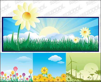 Hermosa flor tema de la ilustracin