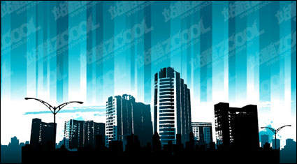Azul de la ciudad vectorial