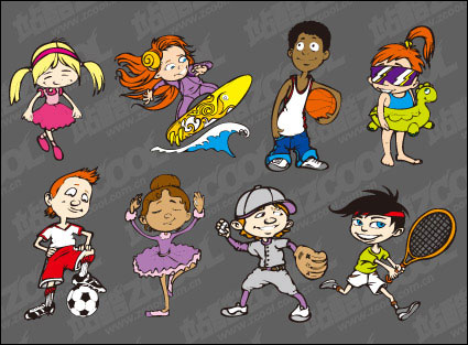 Dibujos animados Deportes carcter vector material