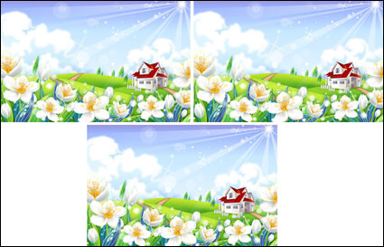Vectores Fuera paisaje floral