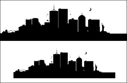 Ciudad de los EE.UU., Nueva York Vector silueta