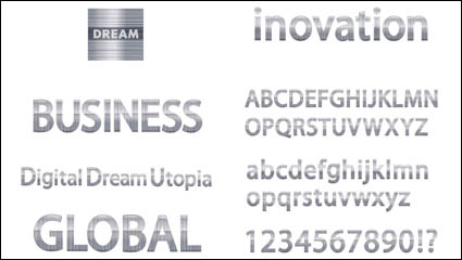 Textura de metal de las letras del alfabeto vector material
