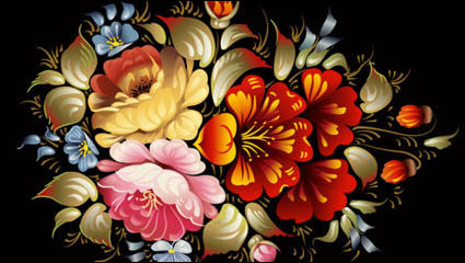 Pintura del arte popular de colores 01 - vector