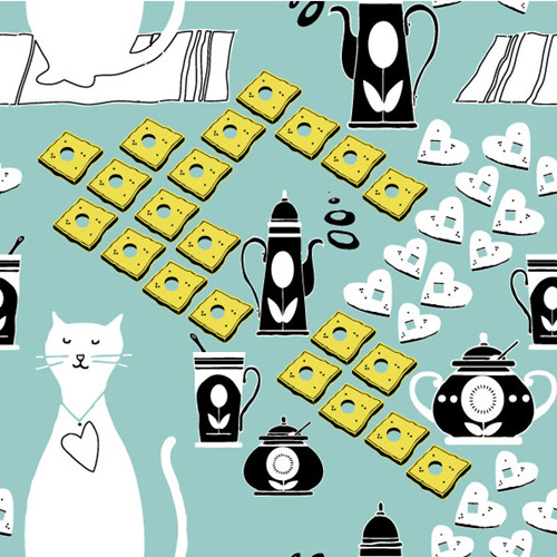 Dibujos animados del gato 01 de fondo - vector material