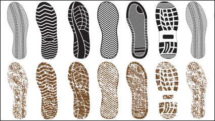 Una variedad de huella de zapato fino 03 - vector de material