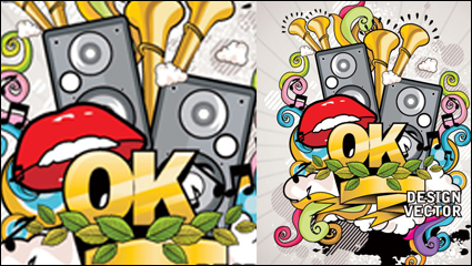 La tendencia de los 01 carteles de msica - Vector