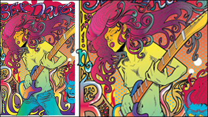 Fantasa estrella de rock carteles vector