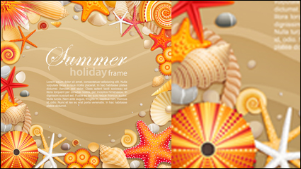 Conchas y estrellas de mar de material 02 - vector de material