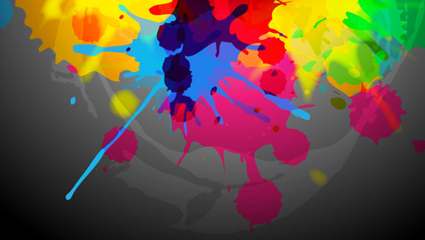 Salpicaduras de pintura del color de fondo 01 - Vector