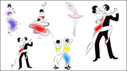 La gente bailando silueta 02 - vector de material