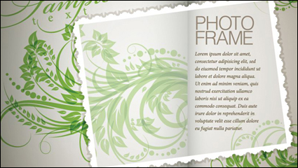 Planta flores y los patrones de texto en el vector de material de fondo