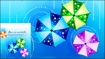 Moda impreso paraguas de diseño de fondo vector material -2