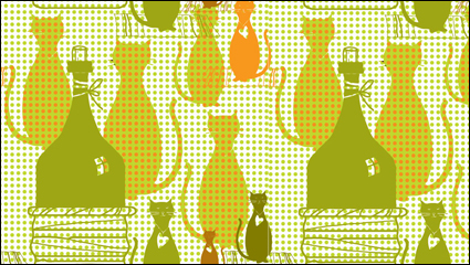 Gato de dibujos animados de fondo 02 - vector de material