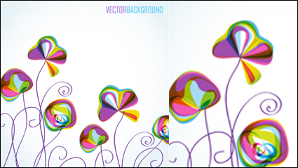 Patrn de colores de flores de fondo 04 - vector de material