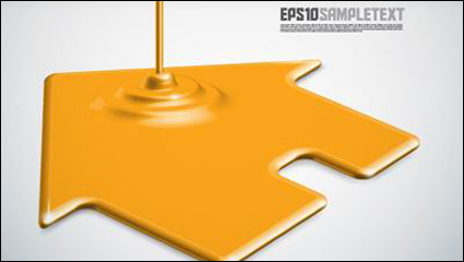 Pintura de goteo forma de diseño de fondo -3 vector de material