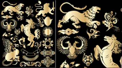 De oro de diseño europeo de los elementos del vector de material -1